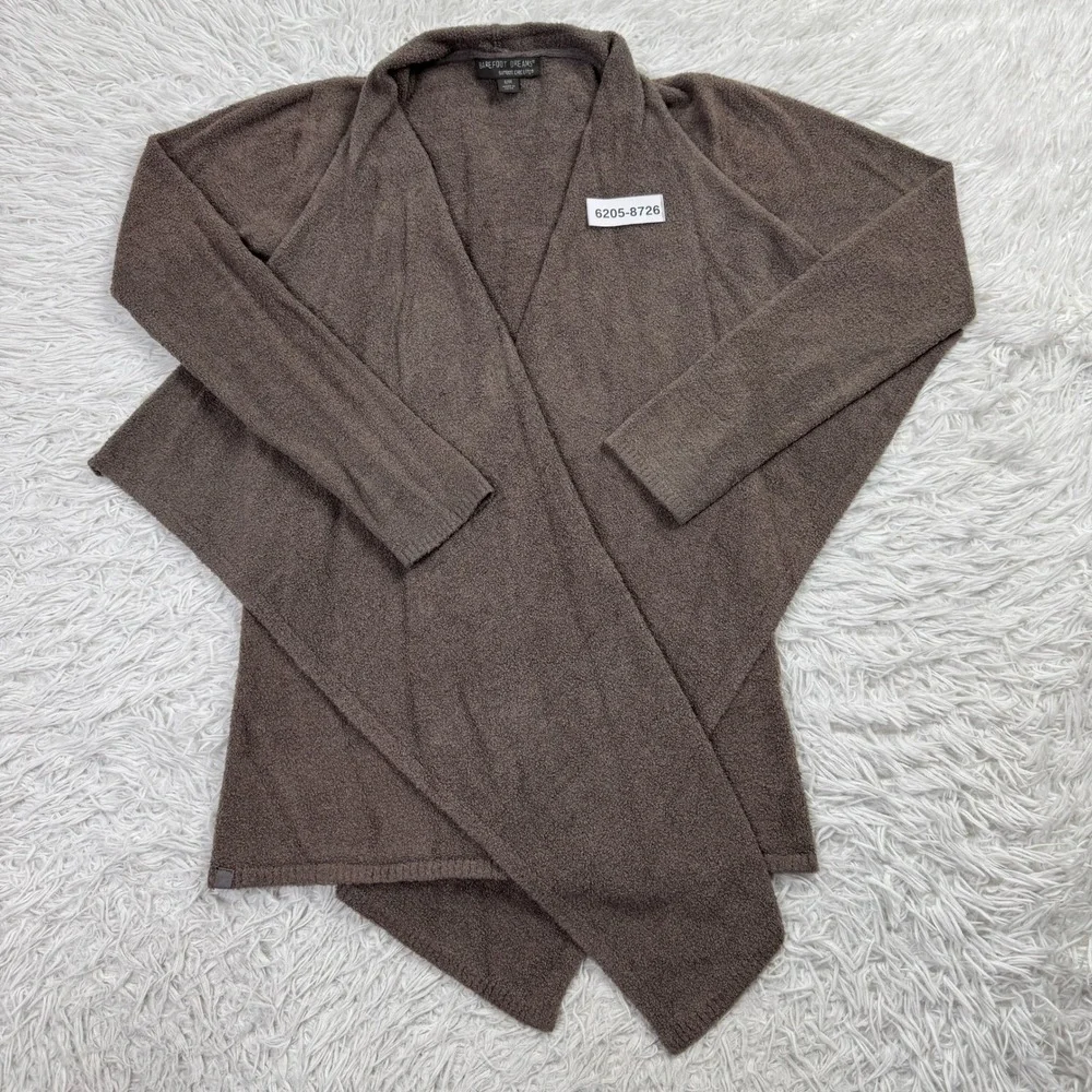 Barefoot Dreams Sweater Womens S/M Brown CozyChic Lite Island Wrap Open Cardigan